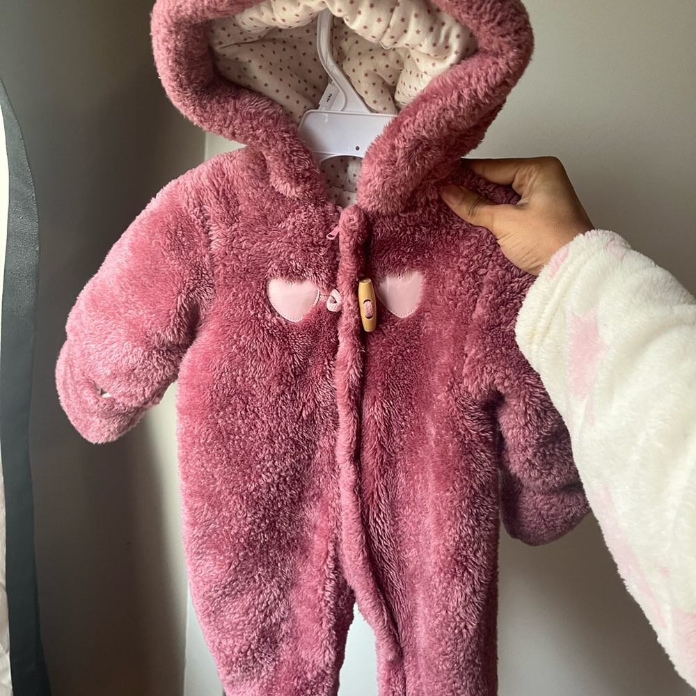 Cozy Pink Fleece Baby Bodysuit